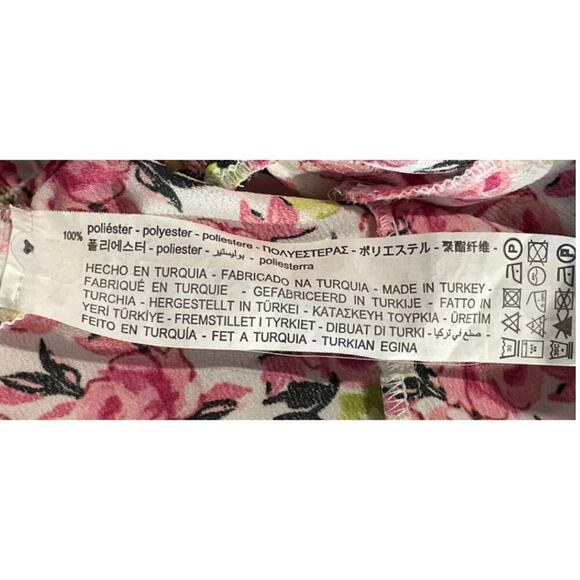 Women's Size S Zara Floral Puff Sleeve Off Shoulder Crop Top Cottagecore Spring - Picture 3 of 4